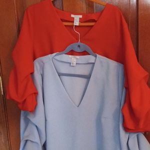 Set of 2 H&M Flounce Sleeve Top